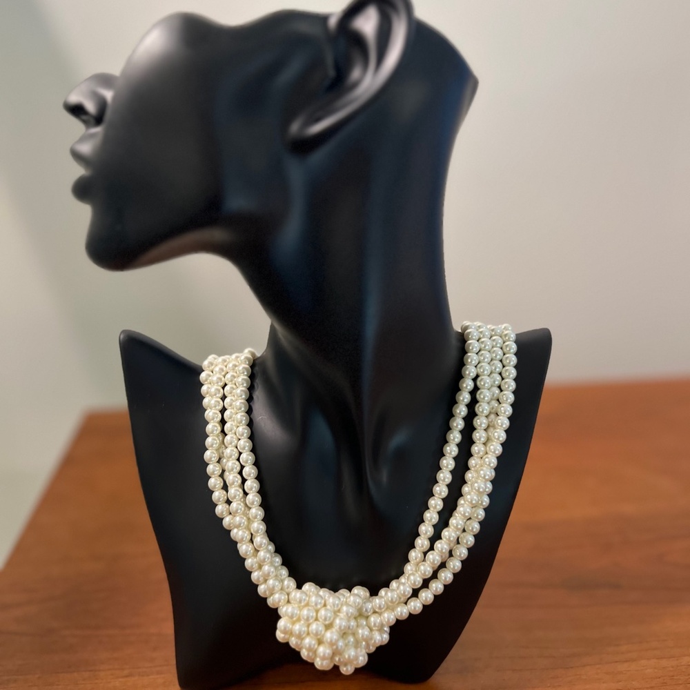 J3. Charter Club Imitation Pearl Knotted Multi-Row Strand Necklace (NWOT)